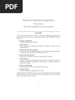 Advanced Combinatorial Algorithms: Pranav Sriram India Math Olympiad Orientation Camp 2021