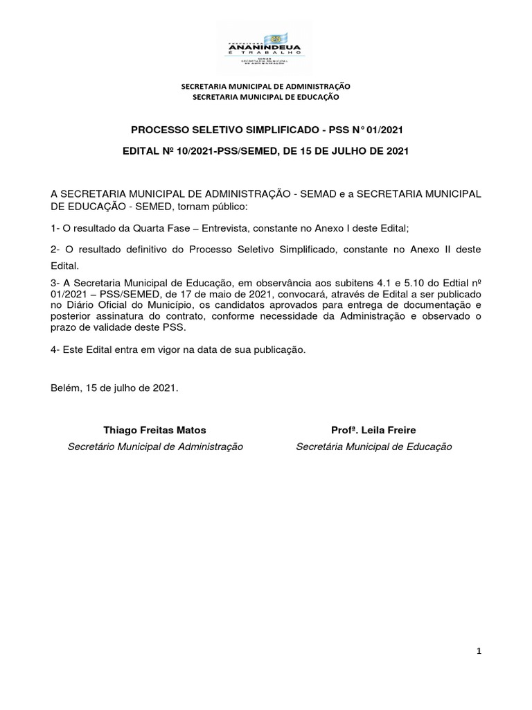 Resultado Final PSS | PDF | Tipos de escolas