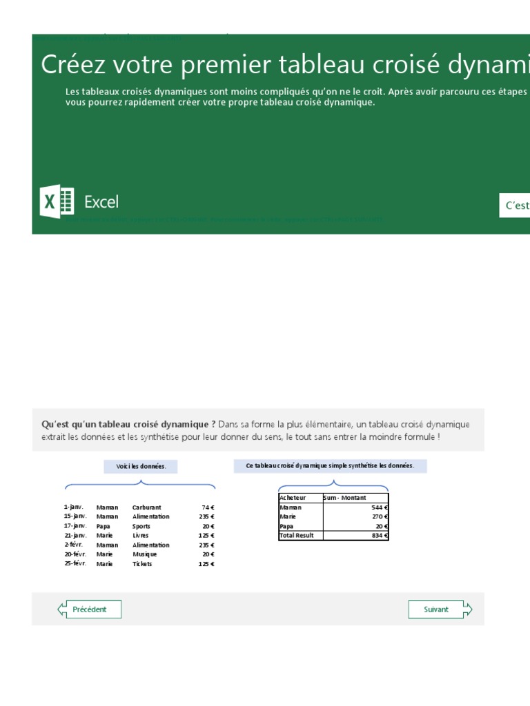 Créez un Tableau Croisé Dynamique | PDF | Informatique | Informatique
