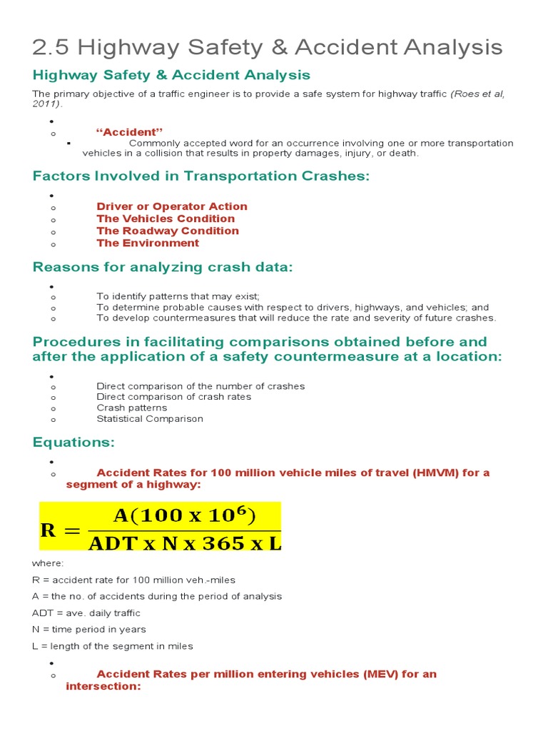 2.5 Highway Safety & Accident Analysis | PDF | Traffic Collision | Road ...