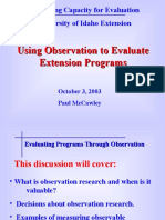 Using Observation To Evaluate Extension Programs