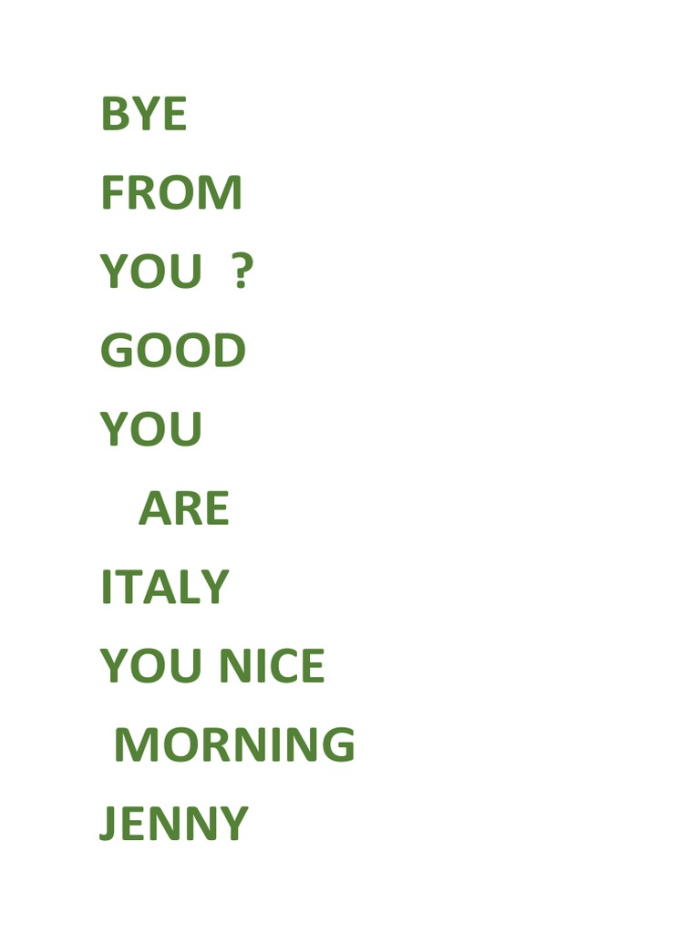 Morning Greetings in Italy | PDF