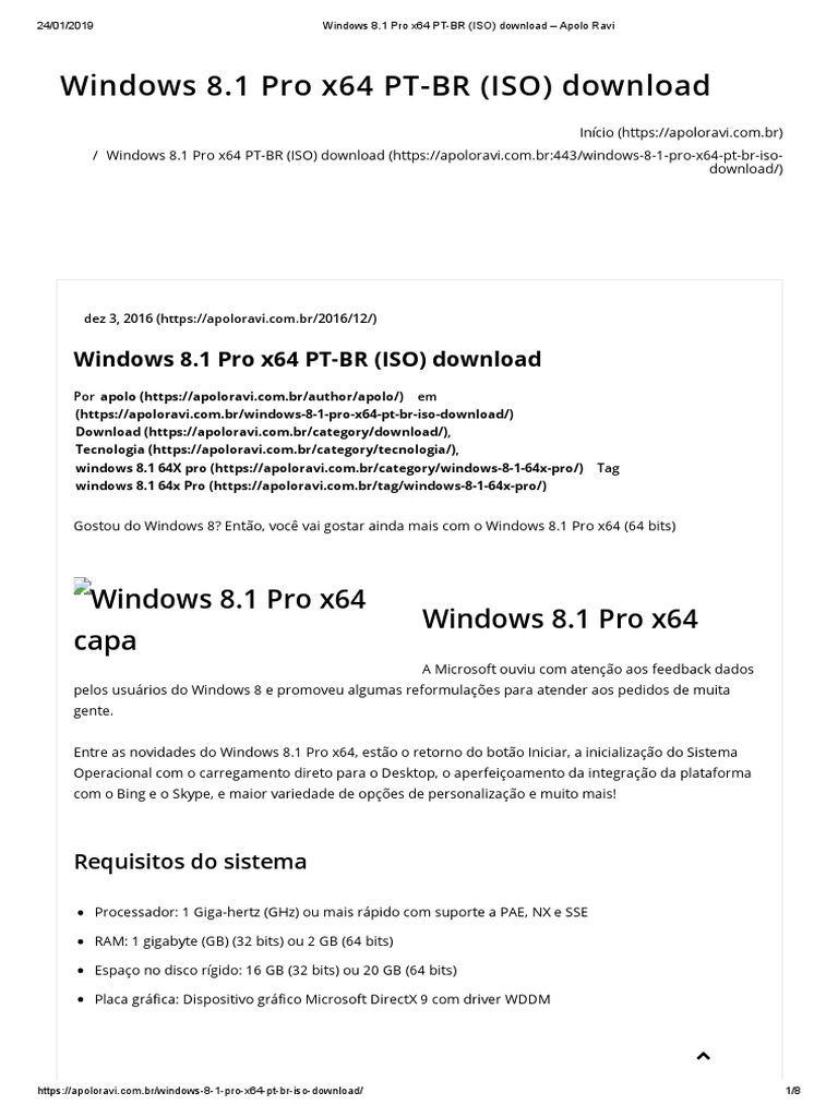 WIN8.1PTBRX64.Iso - Windows 8.1 Pro X64 PT-BR (ISO) Download.