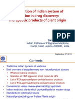 Contribution of Indian System of Medicine in Drug Discovery Therapeutic Products of Plant Origin