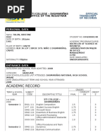 Academic Record: Sti College - Dasmariñas Office of The Registrar