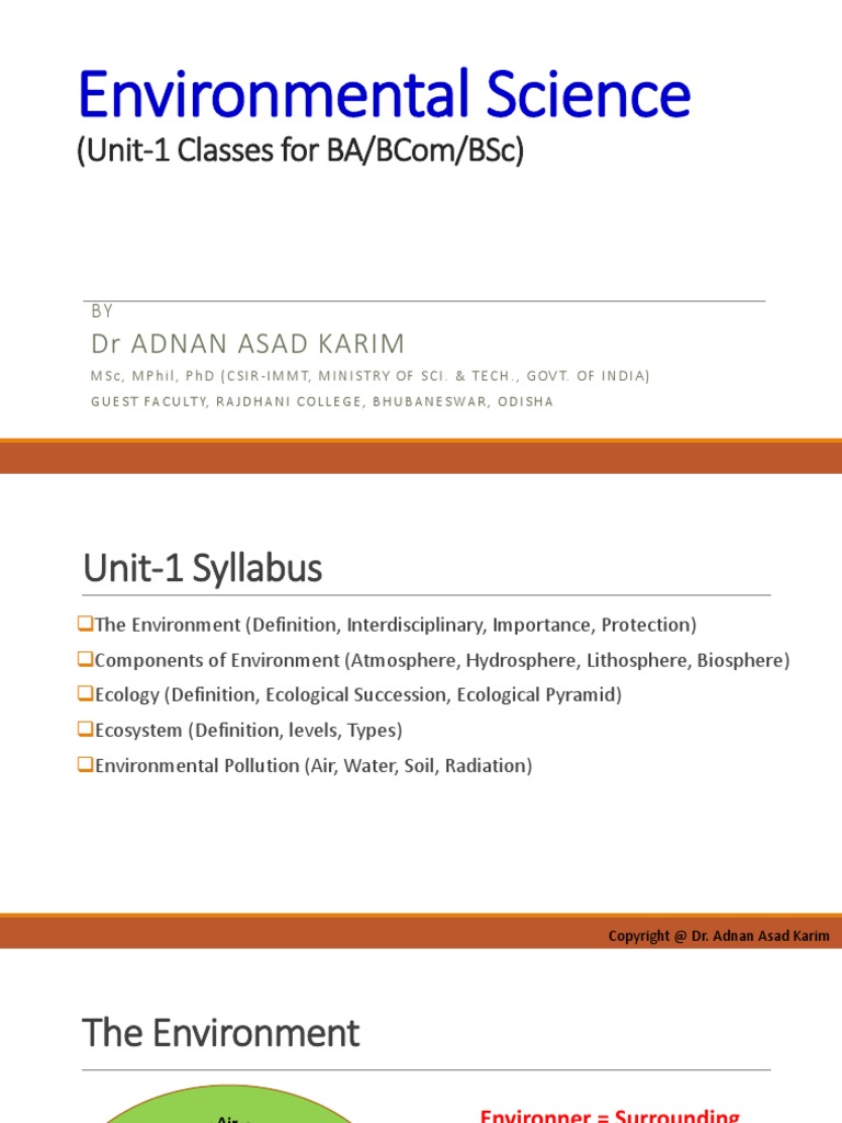 Unit 1 Env SC Classes Science Eng | PDF | Food Web | Ecosystem