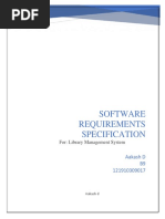 Software Requirements Specification: For: Library Management System