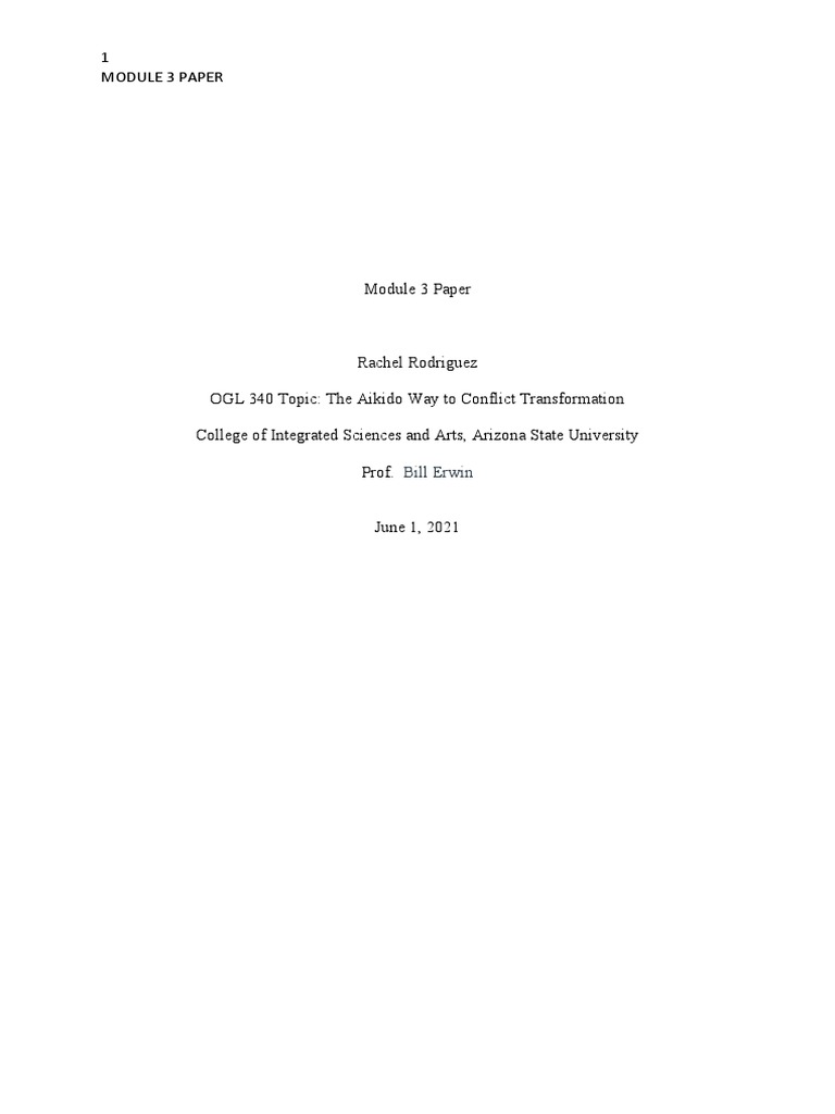 Aikido Principles for Conflict Resolution | PDF | Psychological ...