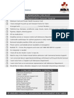 My Admission Checklist Concord Repatriation General Hospital