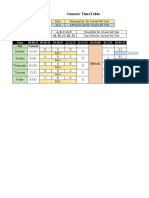 Generic Timetable: A, B, C, D, E A1, B1, C1, D1, E1