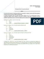 Resolução de exercícios sobre configuração eletrônica, campo elétrico, pilhas e efeito Joule