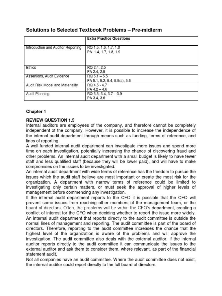 Solutions To Selected Textbook Problems - Pre-Midterm (3rd Ed) | PDF ...