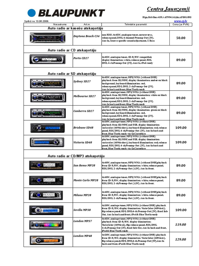 Autoradio CD 1-DIN avec bluetooth CAS-3700.bt