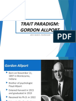 Trait Paradigm: Gordon Allport: Ares Mari R. Padrejuan