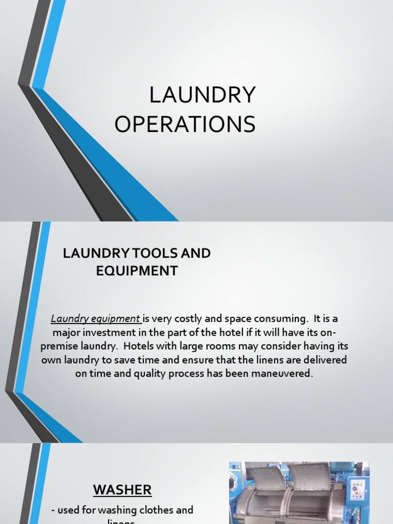 Laundry Operations PDF Laundry Clothes Dryer