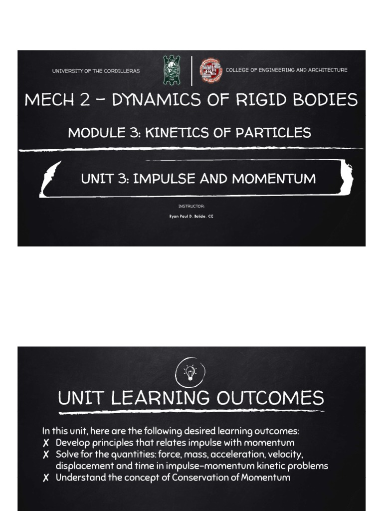 MECH 2 Module 3 Unit 3 Impulse and Momentum | PDF | Momentum | Force