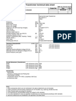 Transformer technical data sheet under 40 characters