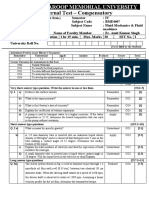 Internal Test - Compensatory: Shri Ramswaroop Memorial University