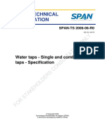 Span - Technical Specification: Water Taps - Single and Combination Taps - Specification