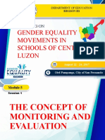 Gender Equality Movements in Schools of Central Luzon: Training On