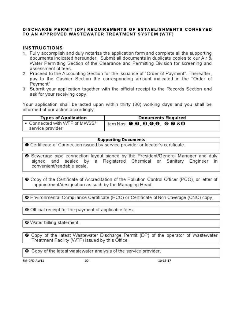 Discharge Permit DP Requirements For Locator 1 PDF