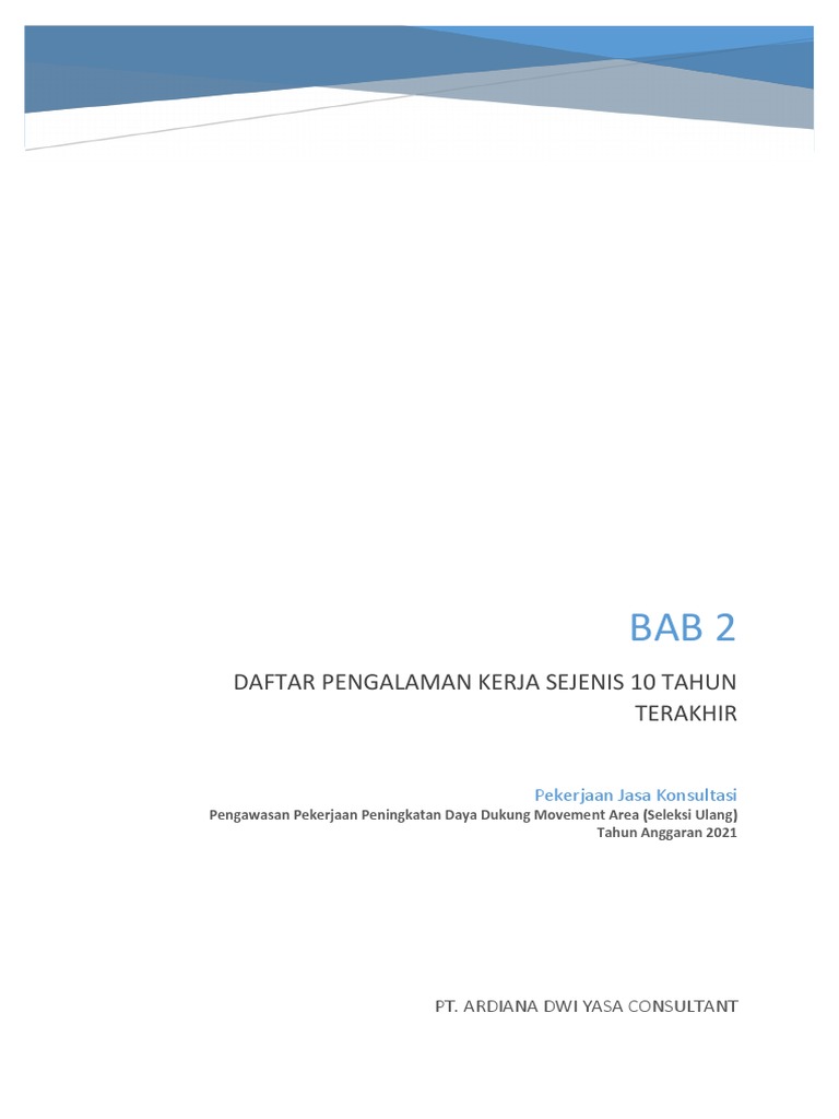 2 Daftar Pengalaman Kerja | PDF