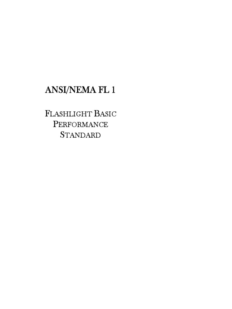 Flashlight Basic Performance Standard | PDF | Nature