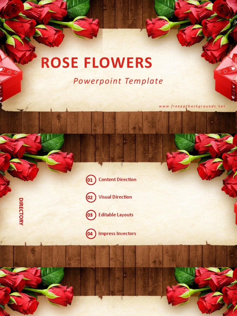 Rose Flower PowerPoint Template | PDF | Microsoft Power Point | Computing