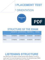 Placement Test Structure - Western Sydney