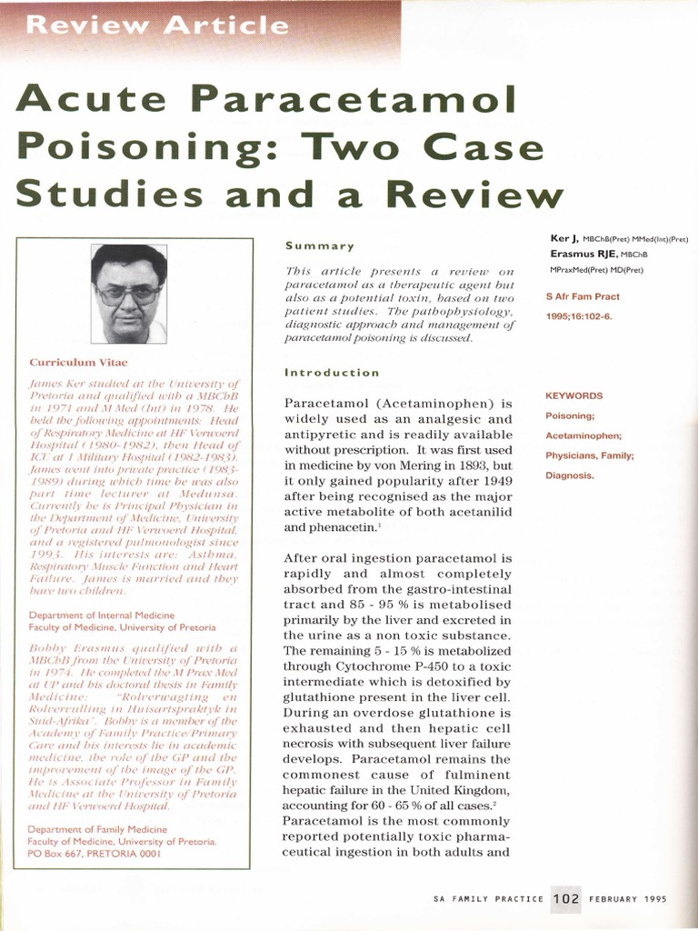 Acute Paracetamol Poisoning Case Studies Review | PDF | Liver | Toxicology