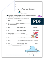 Past Simple Vs Past Continuous: Exercises