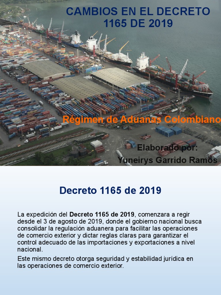 Cambios en El Decreto 1165 de 2019 | PDF | aduana | El comercio ...