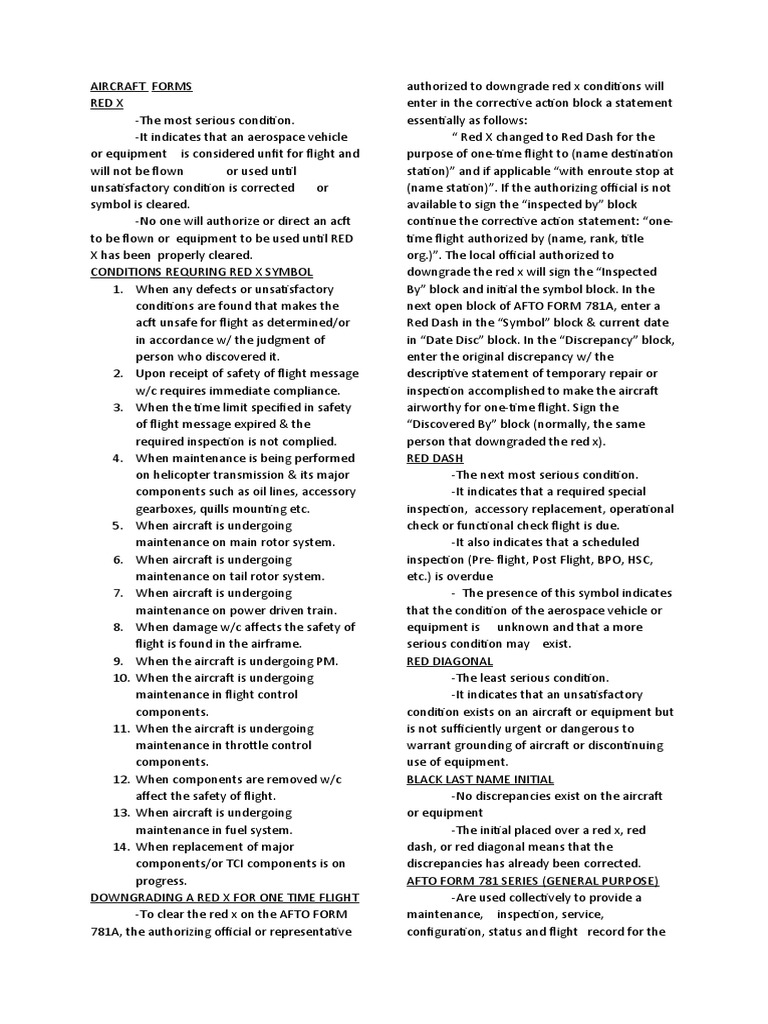 Aircraft Forms | PDF | Aircraft | Vehicles