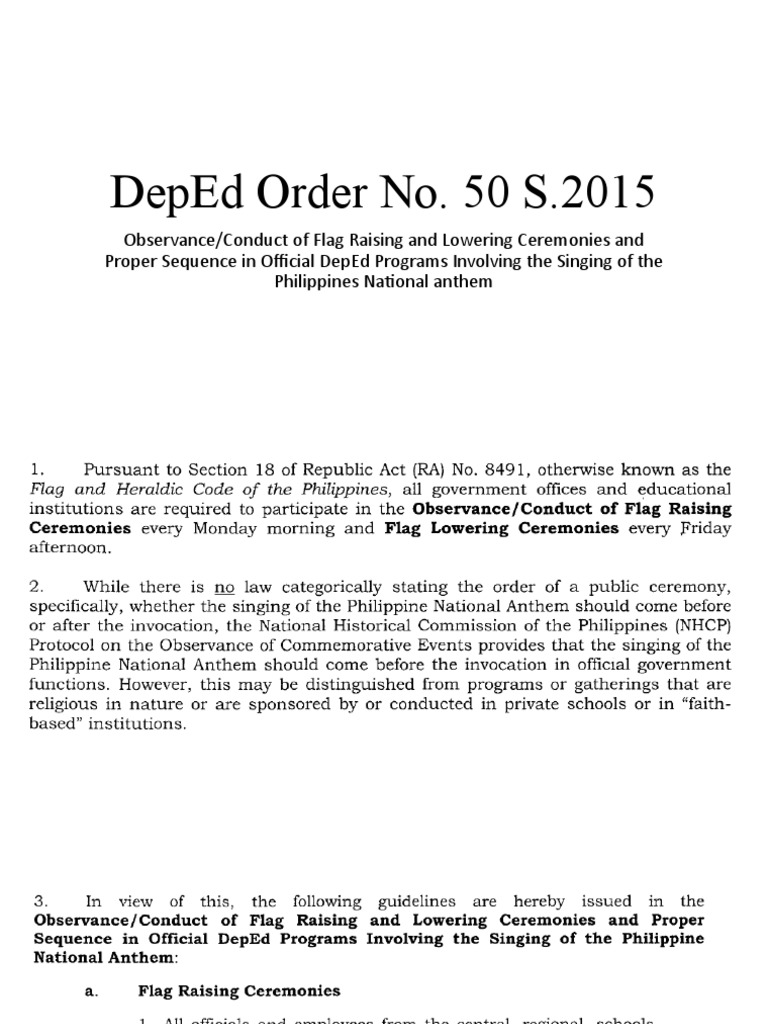 Deped Order No. 50 S.2015 | PDF