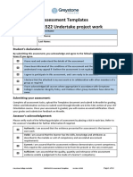 Assessment Templates BSBPMG522 Undertake Project Work: Student's Declaration