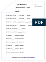 Measurement - Time: Math Worksheets