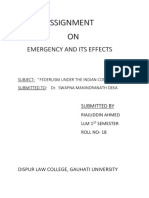 ASSIGNMENT On Emergency and Its Effect (RIAJUDDIN)