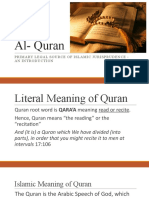Al-Quran: Primary Legal Source of Islamic Jurisprudence - An Introduction