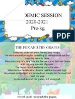 The Fox and the Sour Grapes - Pre-Kg Academic Session 2020-2021