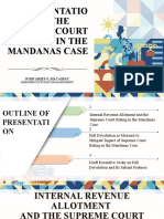 Implementation of the Supreme Court Decision in the Mandanas Case
