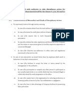 Guidelines and procedures to take disciplinary action for misconducts by departmental staff