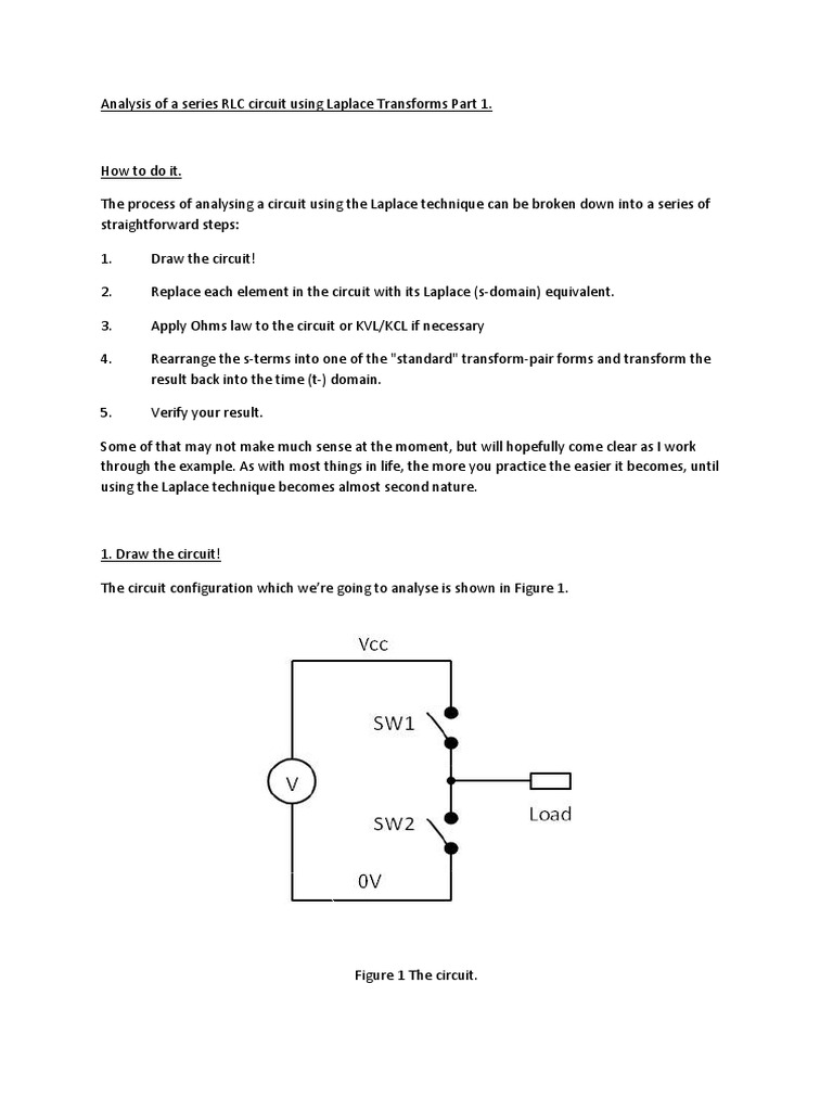 Analysis of A Series RLC Circuit Using Laplace Transforms Part 1 PDF