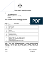Application Format For Internship Programme: SL - No. Particulars Information
