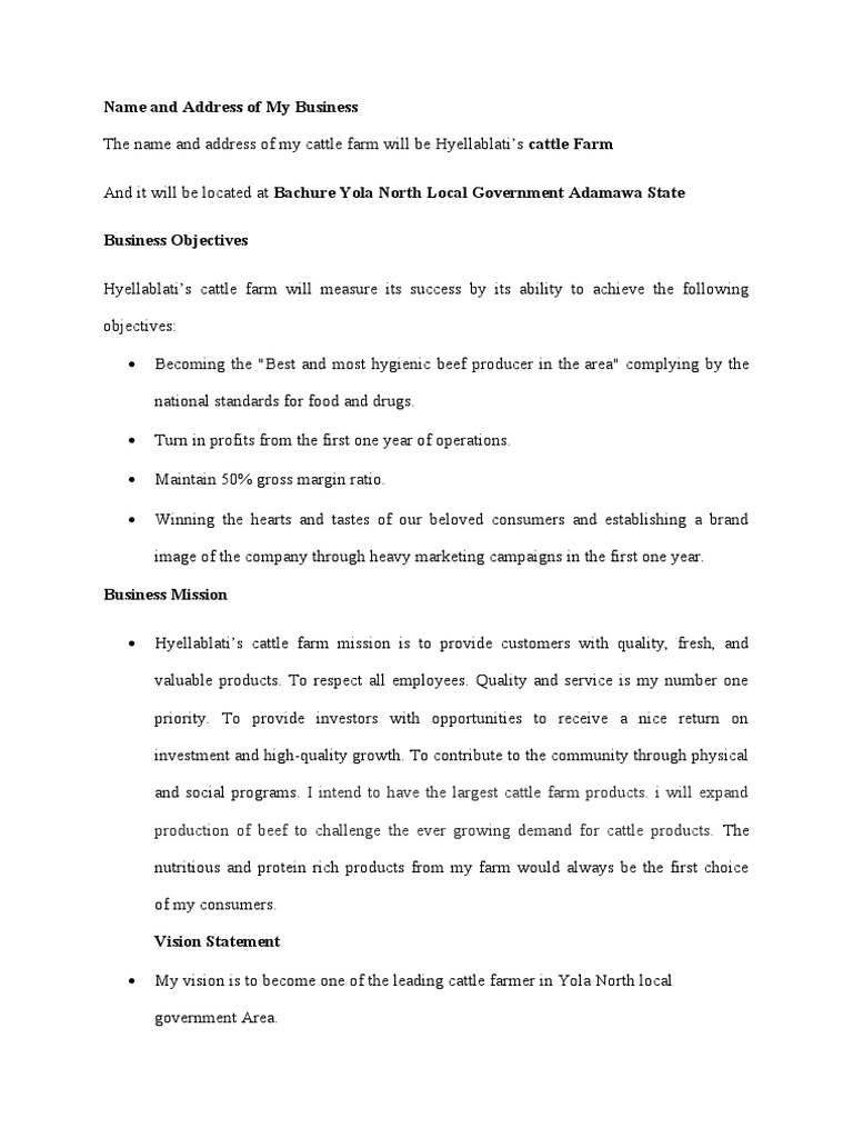 BEEF FATTENING BUSINESS PLAN PDF visual data 3