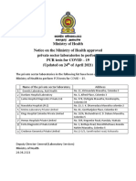 Sri Lanka Government Approved Private PCR Testing Laboratories