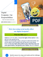 Grade 8 - Social Media and Digital Footprints - Our Responsibilities - Lesson Slides