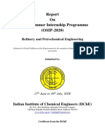 On Online Summer Internship Programme (OSIP-2020) : Refinery and Petrochemical Engineering