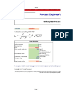 Orifice Plate Flow and Pressure Drop Calculation Tool: To Modify