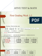 1st Summative Test in Math