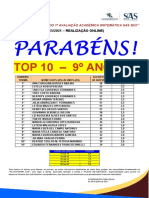 9 B - Resultado 1º Simulado Sistemática Sas - Top 10 - Junho 2021